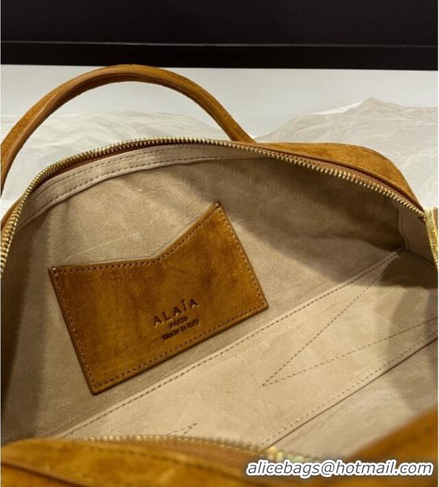 Best Grade Alaia Le Tecket Long Clutch bag in Suede 68170 Light Brown 2025