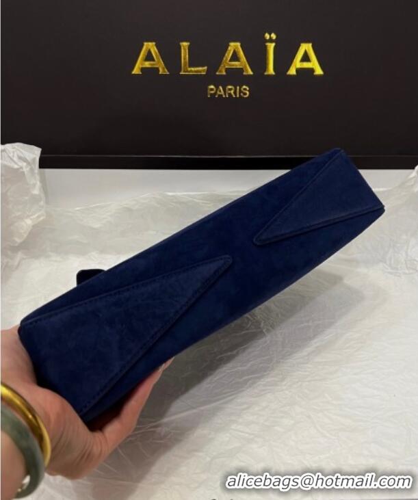 Promotional Alaia Le Tecket Long Clutch bag in Suede 68170 Dark Blue 2025
