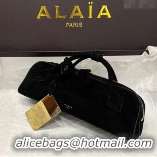 Top Quality Alaia Le Tecket Long Clutch bag in Suede 68170 Black 2025