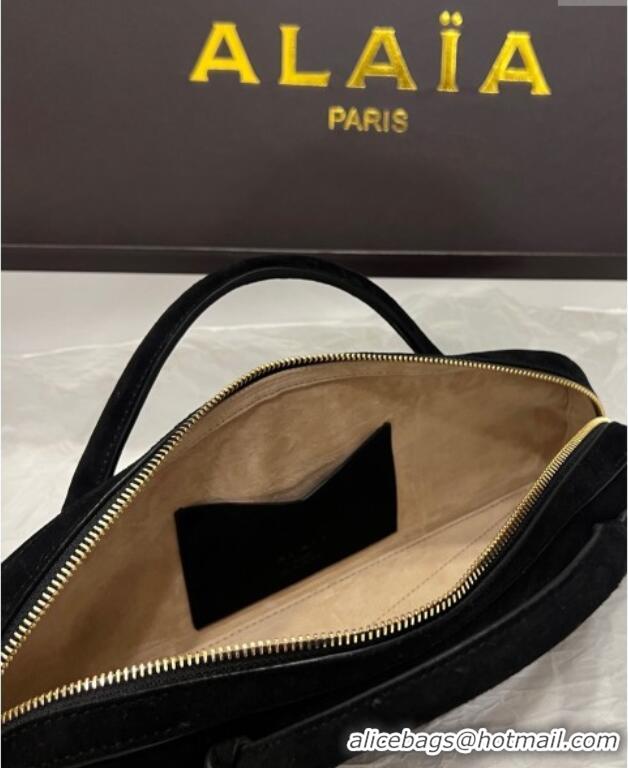 Top Quality Alaia Le Tecket Long Clutch bag in Suede 68170 Black 2025
