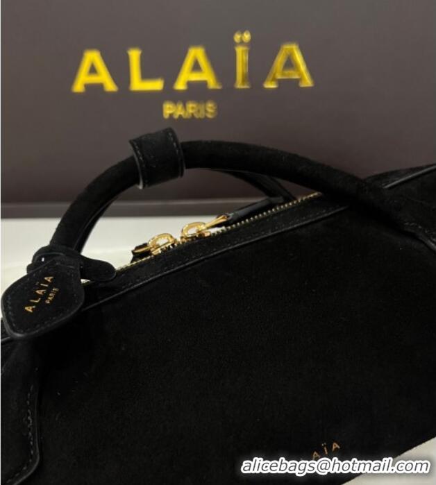 Top Quality Alaia Le Tecket Long Clutch bag in Suede 68170 Black 2025