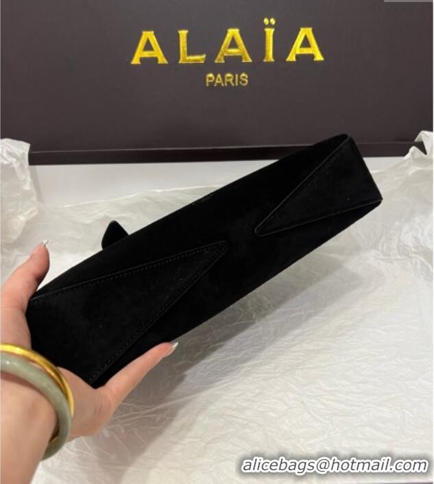 Top Quality Alaia Le Tecket Long Clutch bag in Suede 68170 Black 2025