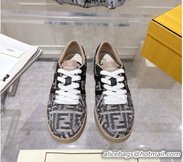 Best Price Fendi Match Sneakers in FF Denim Black/Grey 0426016