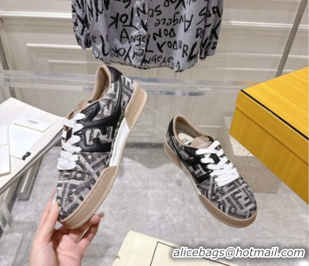 Best Price Fendi Match Sneakers in FF Denim Black/Grey 0426016