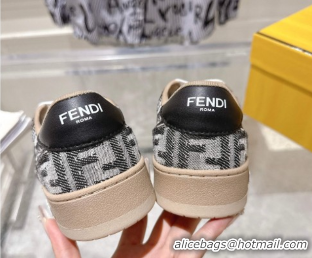 Best Price Fendi Match Sneakers in FF Denim Black/Grey 0426016