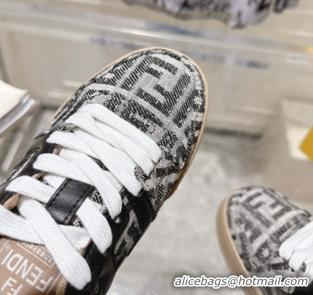Best Price Fendi Match Sneakers in FF Denim Black/Grey 0426016