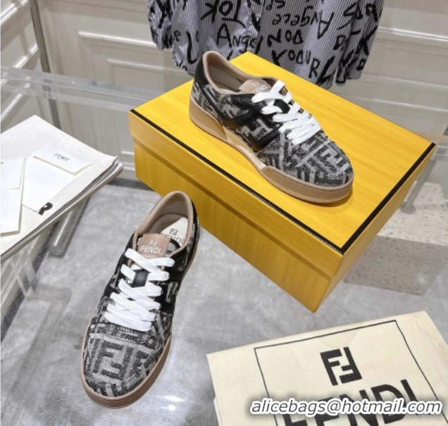Best Price Fendi Match Sneakers in FF Denim Black/Grey 0426016