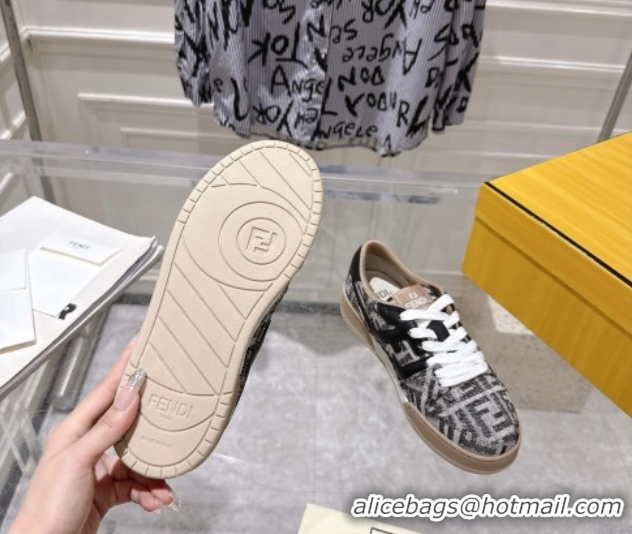 Best Price Fendi Match Sneakers in FF Denim Black/Grey 0426016