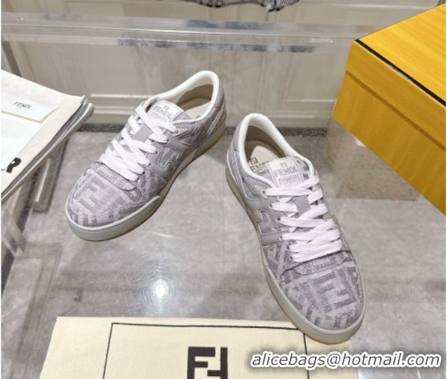 Classic Hot Fendi Match Sneakers in FF Denim Light Grey 0426017