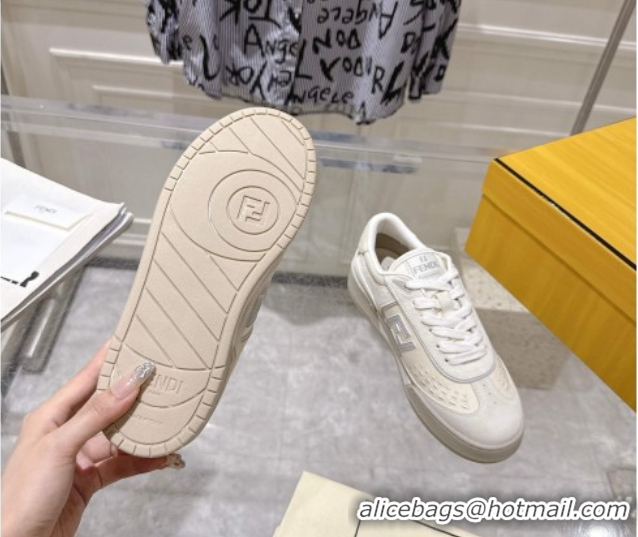 Best Grade Fendi Match Sneakers in Suede and Canvas White 0426022