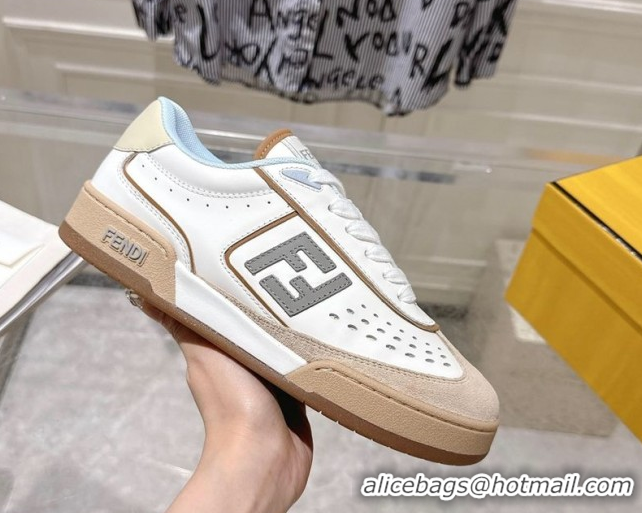 Discount Fashion Fendi Match Sneakers in Suede and Leather Beige 0426023