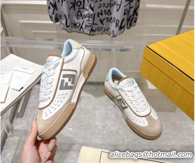 Discount Fashion Fendi Match Sneakers in Suede and Leather Beige 0426023
