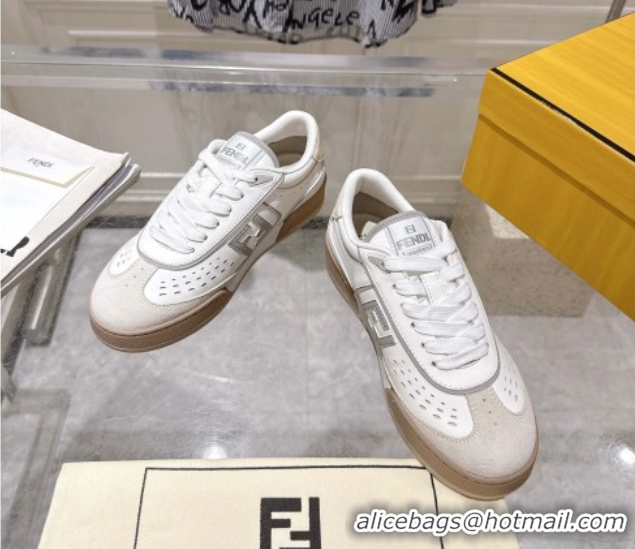 Low Cost Fendi Match Sneakers in Leather and Suede White 0426020