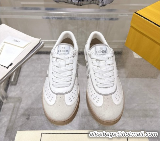 Low Cost Fendi Match Sneakers in Leather and Suede White 0426020