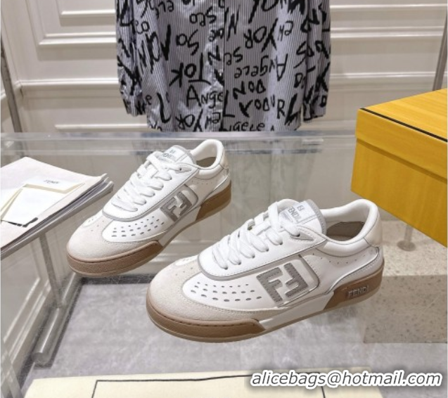 Low Cost Fendi Match Sneakers in Leather and Suede White 0426020