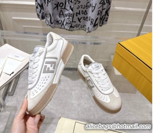 Low Cost Fendi Match Sneakers in Leather and Suede White 0426020