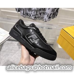 Sumptuous Fendi Match Sneakers in Leather and Suede Black 0426024