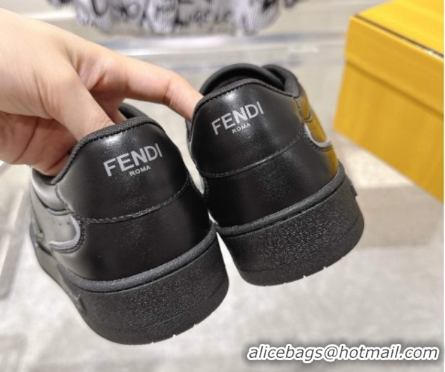 Sumptuous Fendi Match Sneakers in Leather and Suede Black 0426024