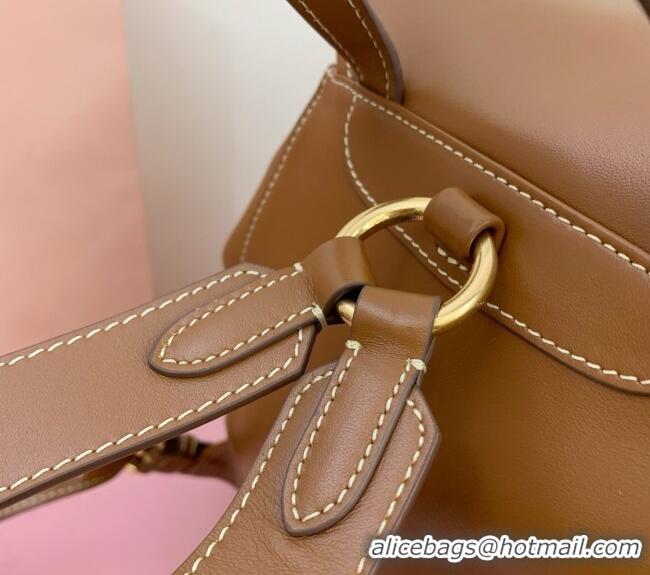 Buy New Cheap Miu Miu Calf leather backpack bag 5BZ042 Brown 2025