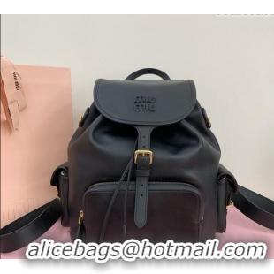 Modern Discount Miu Miu Calf leather backpack bag 5BZ042 Black 2025