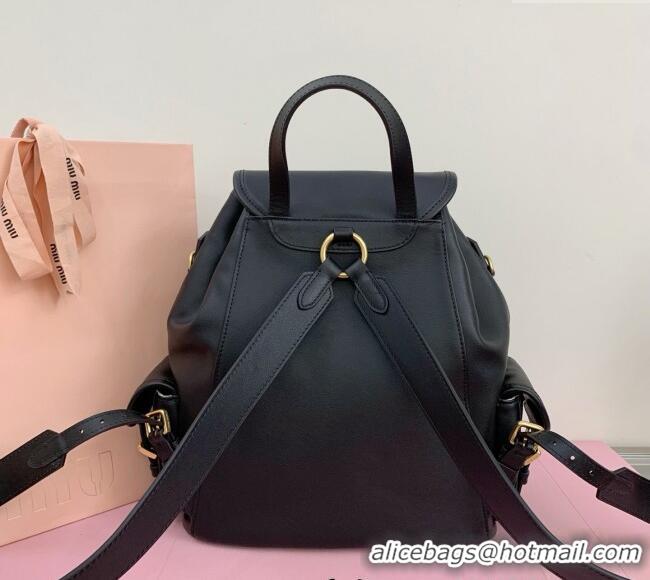 Modern Discount Miu Miu Calf leather backpack bag 5BZ042 Black 2025