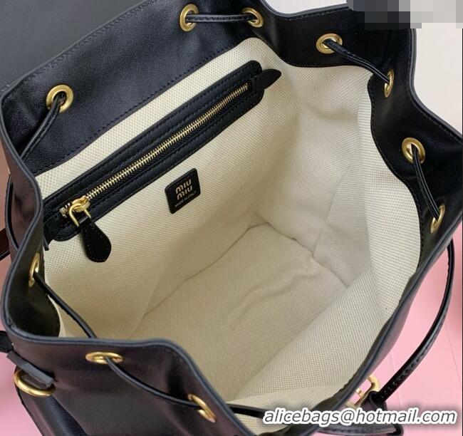 Modern Discount Miu Miu Calf leather backpack bag 5BZ042 Black 2025