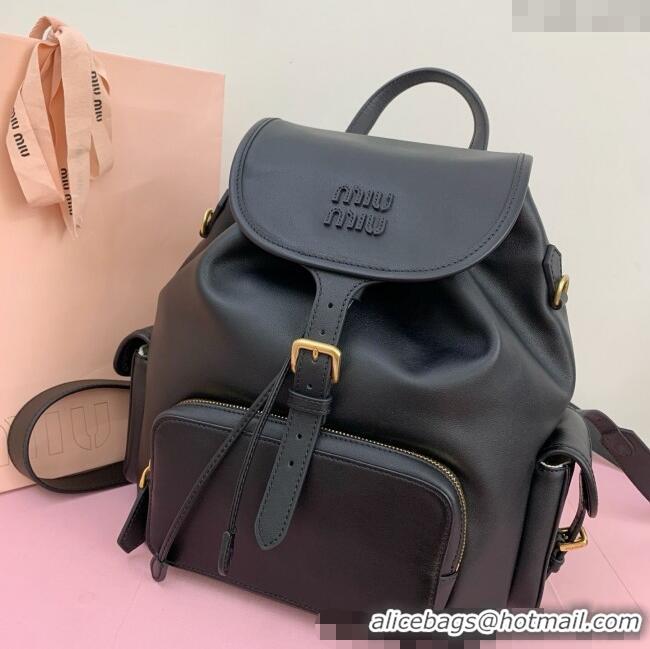 Modern Discount Miu Miu Calf leather backpack bag 5BZ042 Black 2025
