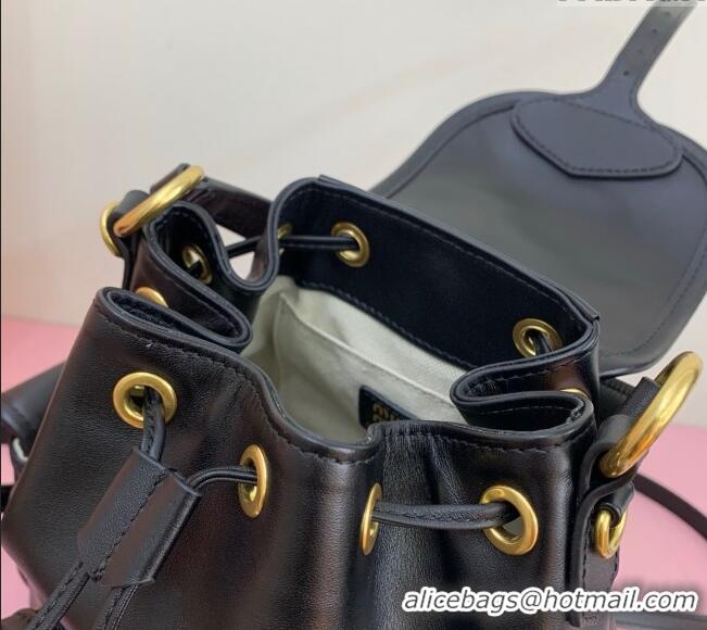 Top Quality Miu Miu Calf Leather backpack bag 5BZ043 Black 2025
