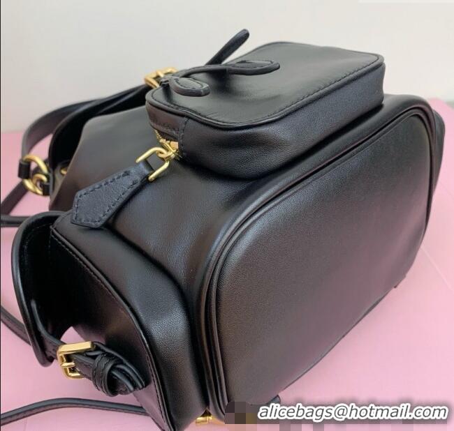 Top Quality Miu Miu Calf Leather backpack bag 5BZ043 Black 2025