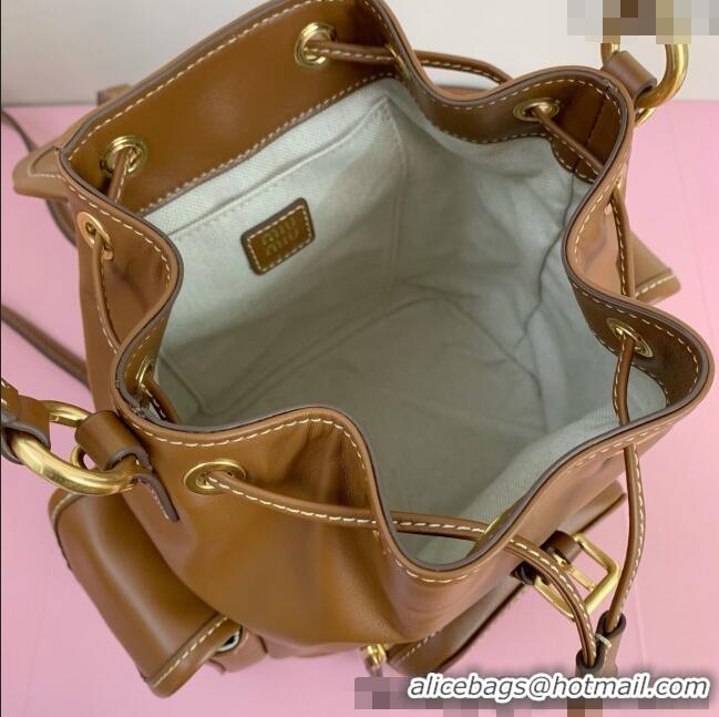 Market Sells Miu Miu Calf Leather backpack bag 5BZ043 Brown 2025