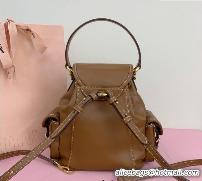 Market Sells Miu Miu Calf Leather backpack bag 5BZ043 Brown 2025
