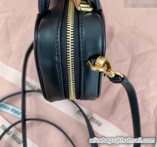 Luxury Classic Miu Miu Beau Leather micro-bag 5NR020 Black 2025