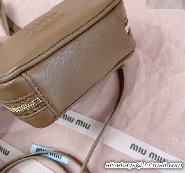 Inexpensive Miu Miu Beau Leather micro-bag 5NR020 Brown 2025