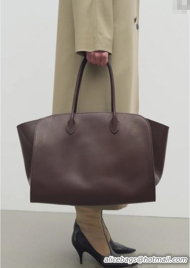 Buy Discount The Row Marlo 17 Softly Structured Tote Bag in Smooth Leather 1895 Chocolate Brown 2025