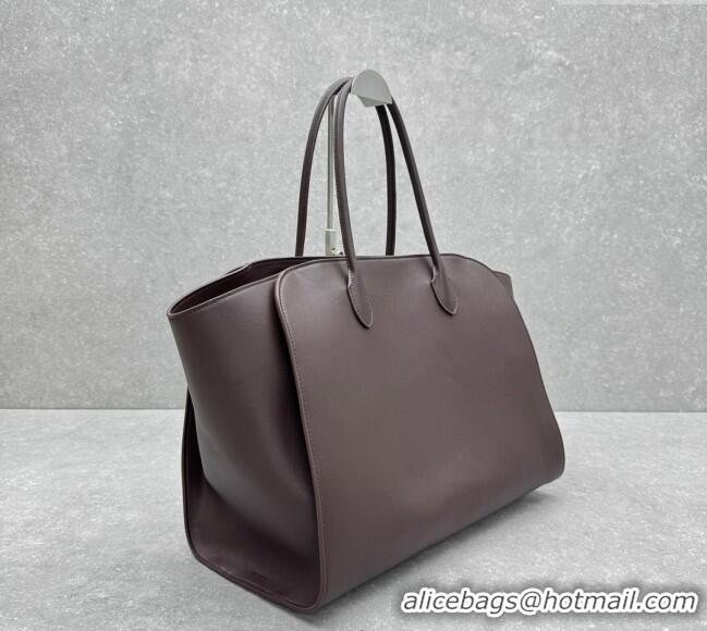 Buy Discount The Row Marlo 17 Softly Structured Tote Bag in Smooth Leather 1895 Chocolate Brown 2025