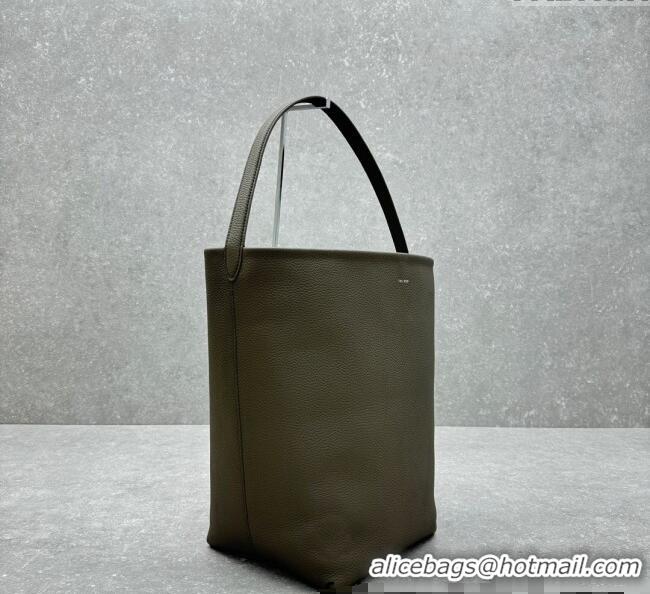 Original Cheap The Row Large N/S Park Tote Bag in Grained Leather 1822 Grey 2025