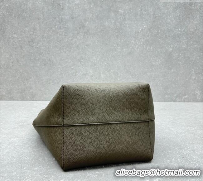 Original Cheap The Row Large N/S Park Tote Bag in Grained Leather 1822 Grey 2025