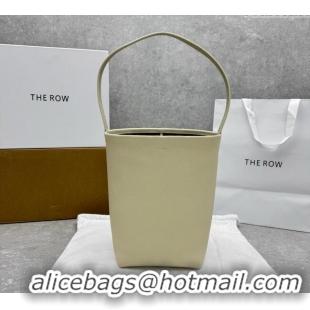 Top Design The Row Medium N/S Park Tote Bag in Grained Leather 1822 White 2025
