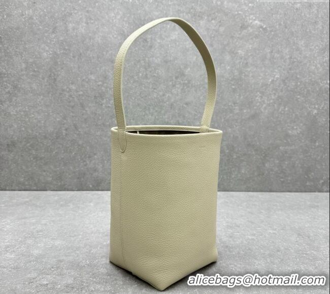 Top Design The Row Medium N/S Park Tote Bag in Grained Leather 1822 White 2025