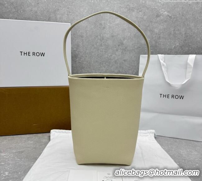 Top Design The Row Medium N/S Park Tote Bag in Grained Leather 1822 White 2025