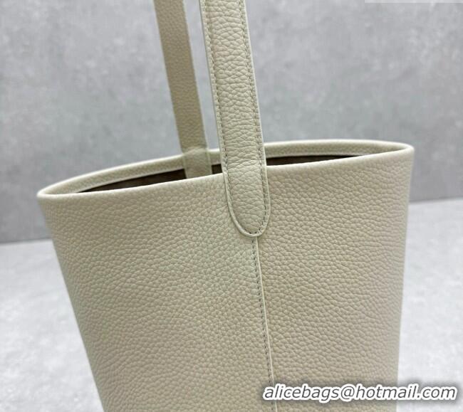 Top Design The Row Medium N/S Park Tote Bag in Grained Leather 1822 White 2025