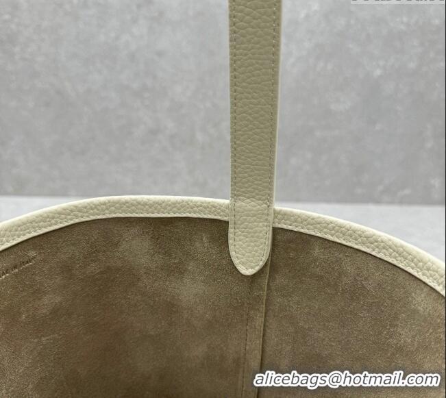 Good Discount The Row Small N/S Park Tote Bag in Grained Leather 1823 White 2025