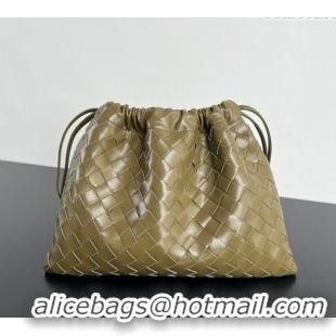 Luxury Classic Bottega Veneta Medium Dustbag in Intrecciato Leather 796728 Seaweed Green 2025