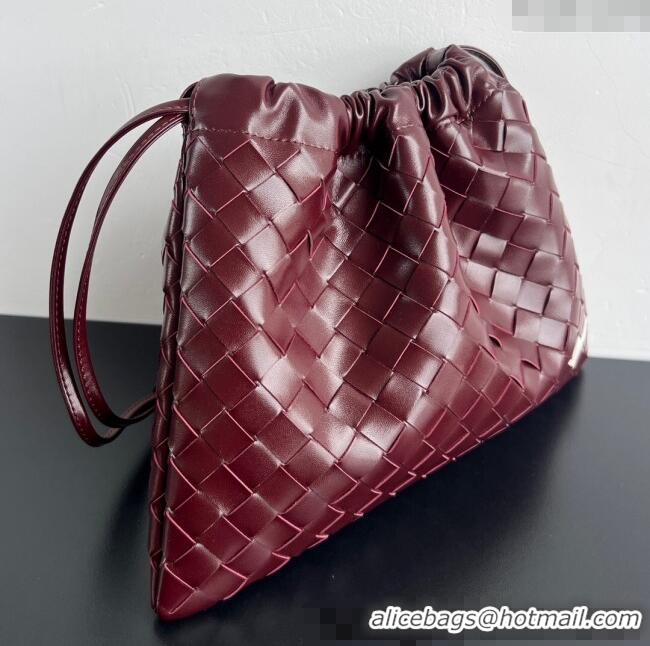 Original Cheap Bottega Veneta LOVE Medium Dustbag in Intrecciato Leather 796728 Barolo Red 2025