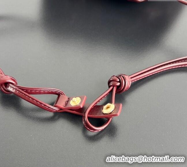 Original Cheap Bottega Veneta LOVE Medium Dustbag in Intrecciato Leather 796728 Barolo Red 2025