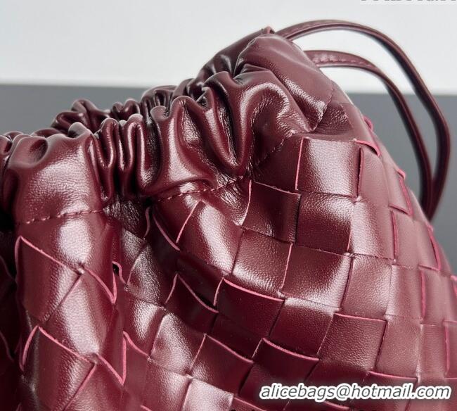 Original Cheap Bottega Veneta LOVE Medium Dustbag in Intrecciato Leather 796728 Barolo Red 2025