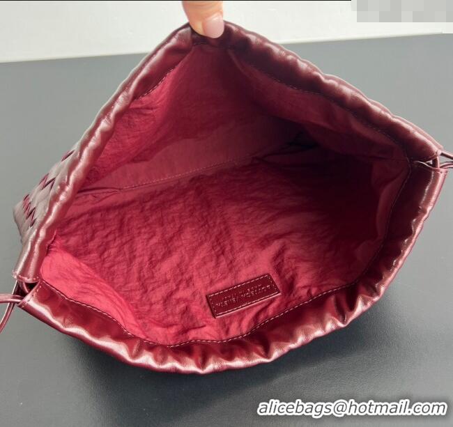 Original Cheap Bottega Veneta LOVE Medium Dustbag in Intrecciato Leather 796728 Barolo Red 2025