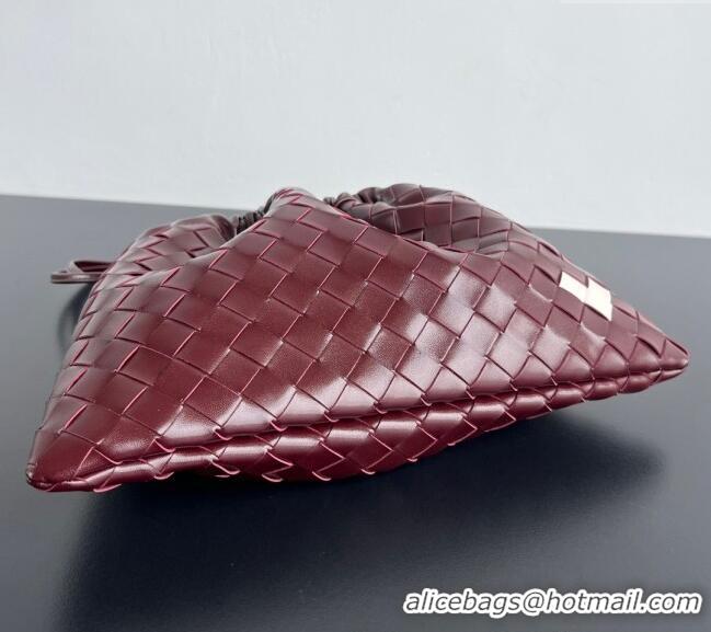 Original Cheap Bottega Veneta LOVE Medium Dustbag in Intrecciato Leather 796728 Barolo Red 2025