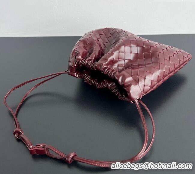 Original Cheap Bottega Veneta LOVE Medium Dustbag in Intrecciato Leather 796728 Barolo Red 2025