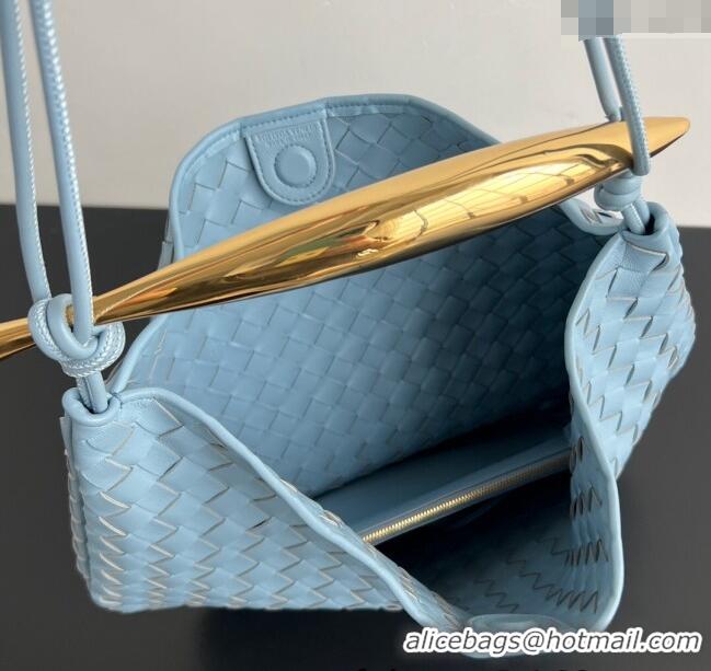 Buy Classic Bottega Veneta Large Sardine Bag in Intrecciato Leather 754988 Ice Blue 2025